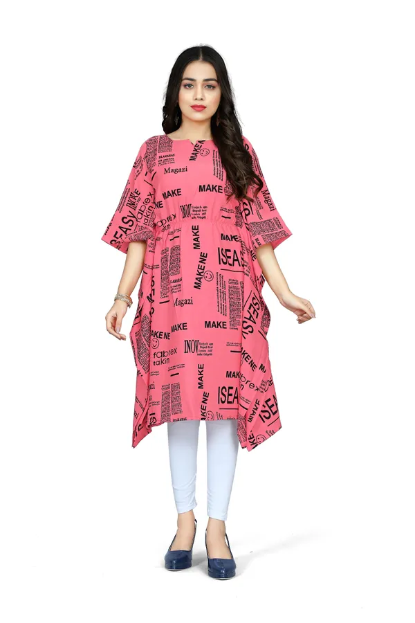 Pink_&_White_Floral_Print_Kaftan_Dress