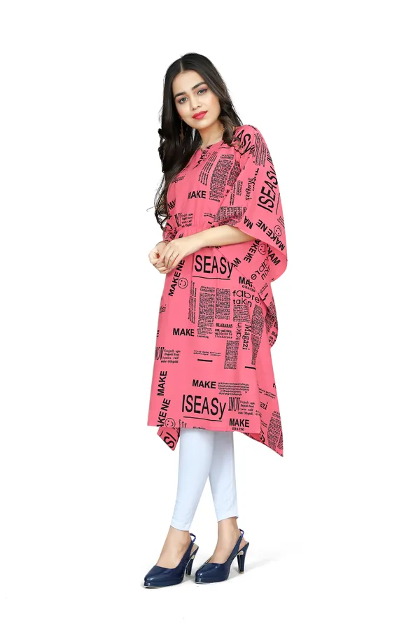 Pink_&_White_Floral_Print_Kaftan_Dress