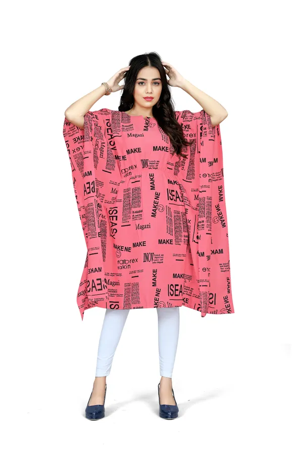Pink_&_White_Floral_Print_Kaftan_Dress