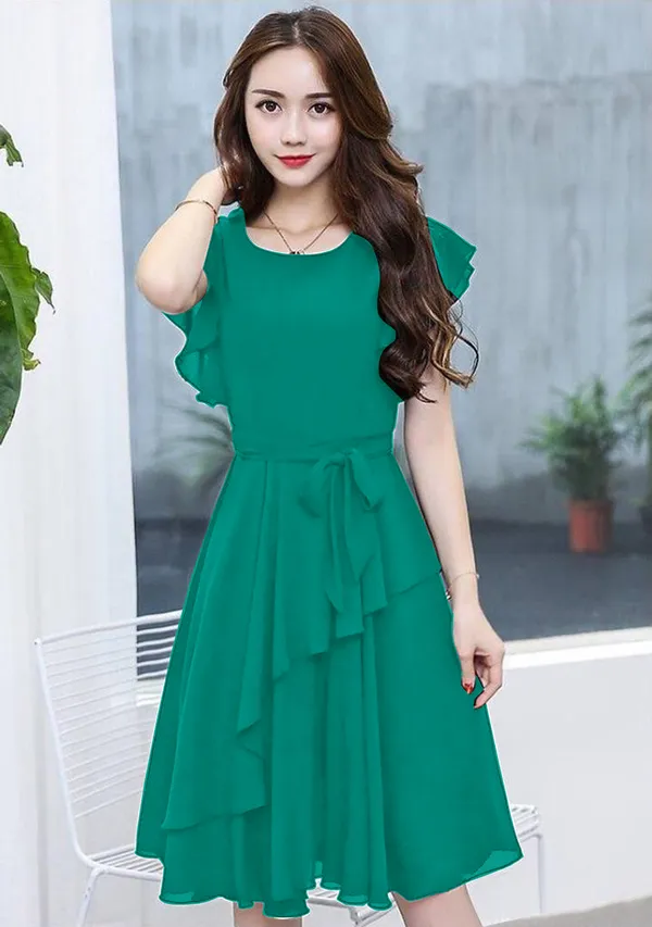 Rama_Solid_Knee_Length,_Fit_And_Flare_&_A-line