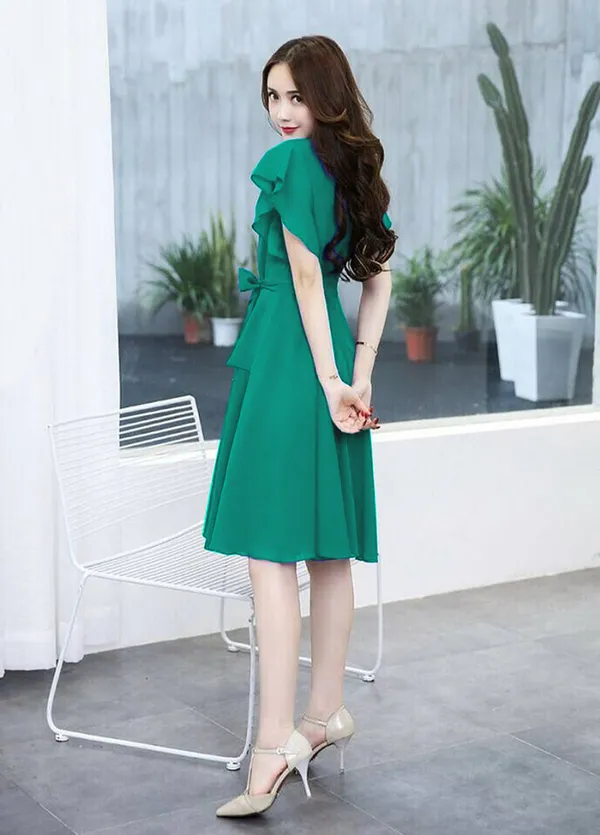 Rama_Solid_Knee_Length,_Fit_And_Flare_&_A-line