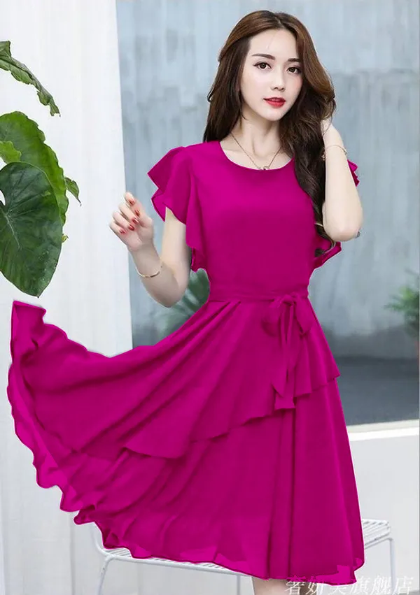 Rani_Solid_Knee_Length,_Fit_And_Flare_&_A-line