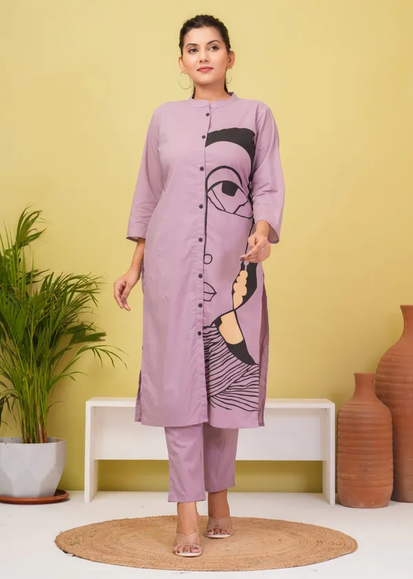 Purple_Cotton_Kurta_Pant_Set_For_Women