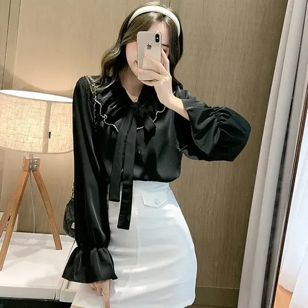 Black_Premium_Crape_Solid_Casual_Top_For_Women