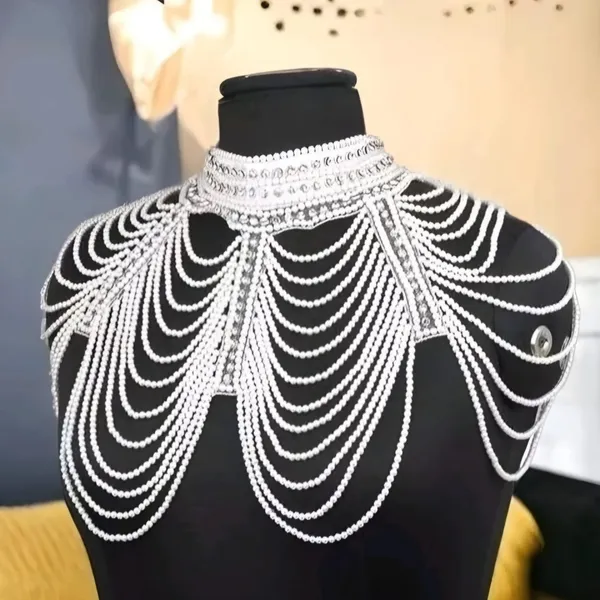Cream_Net_Handmade_Cut_Sleeve_Shoulder_Fashionable_Beaded_Poncho_For_Women
