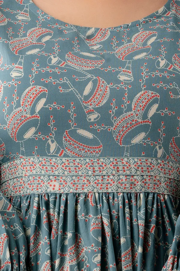 Women's_Floral_Printed_Cotton_Dress_with_Smocked_Waist