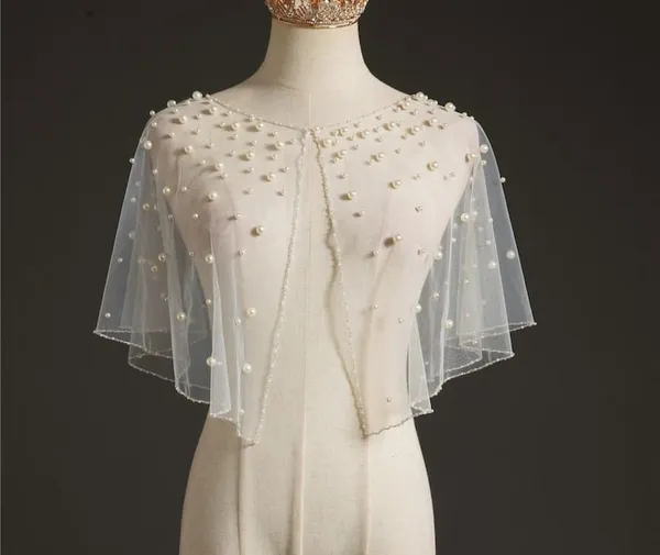 White_Georgette_Ponchos_Shawl_Wrap_Shrug_For_Women
