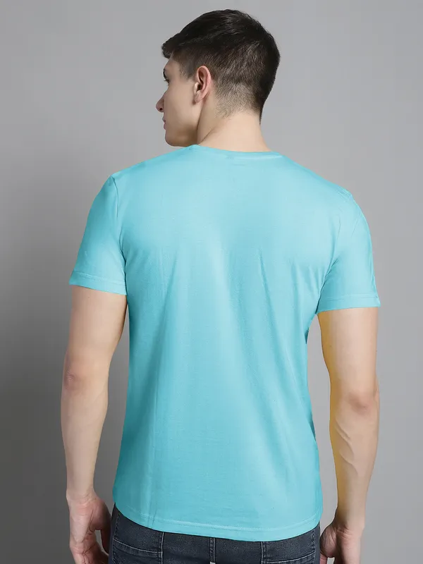 Turquoise_Blue_Cotton_Mahadev_Print_Round_Neck_T-Shirt_For_Men