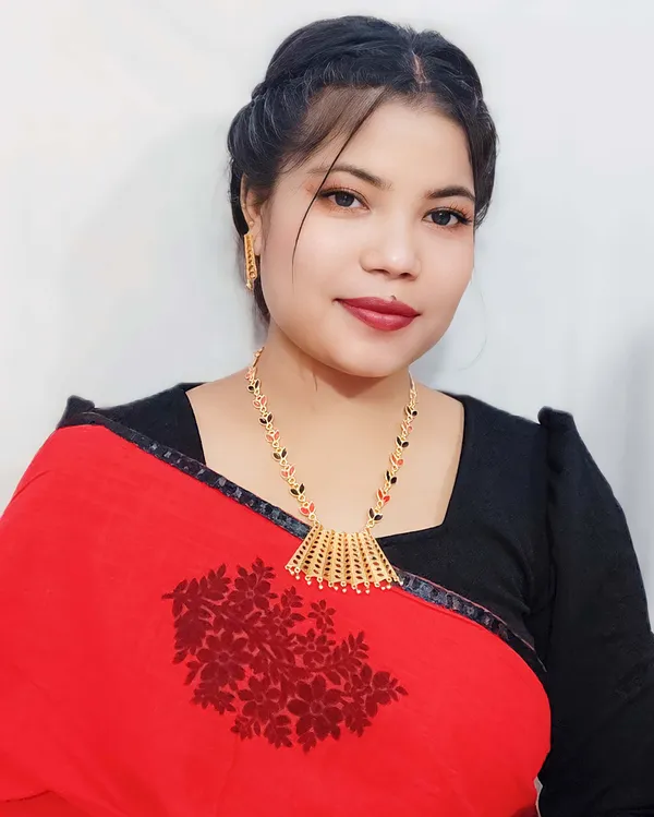 Assamese_Traditional_Gold_Plated_Red_Black_Colour_Pendant_Tassel_Set_For_Women_&_Girls