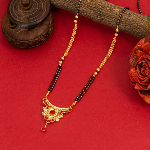 Gold_Fashionable_Mangalsutra_|_Rope_Chain,_Cbd_Diamond_Pendant_22K_Gold_Plating_For_Women