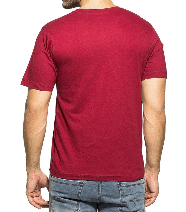 Maroon_Cotton_V_neck_T_Shirt_For_Men