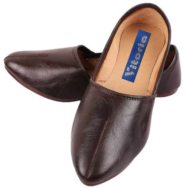 Brown_&_Blue_&_Tan_&_White_PU_Premium_Mojaris_Shoe_For_Men