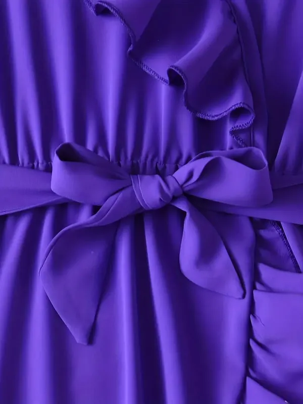 Purple_Cotton_Solid_V-Neck_Dress_For_Girls