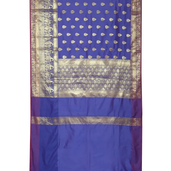 Blue_Cotton_Blend_Banarasi_Sarees_For_Women