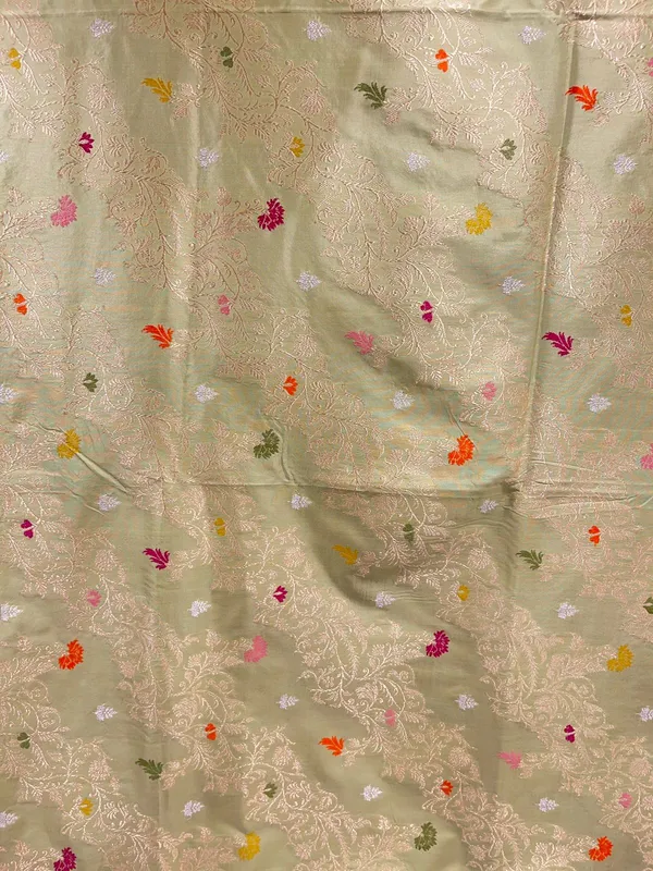 Humairah_Pure_Handloom_Pista_Green_Katan_Silk_Kadhwa_Meenakari_Jangla_Aada_Zari_Jaal_with_Kadhwa_Zari_Border_and_Matching_Stripe_Pista_Blouse