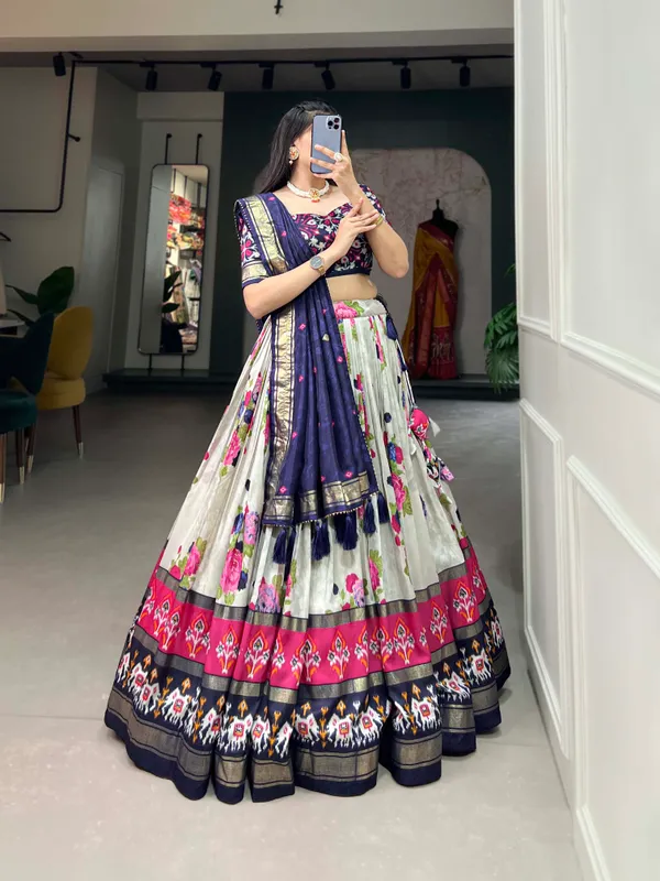 Navy_Blue_Premium_&_Elegant_Dola_Silk_Lehenga_Choli_For_Women