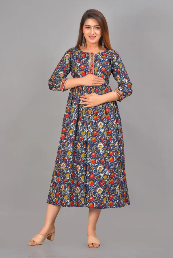 Maternity_Women_A-line_Dark_Blue_Dress