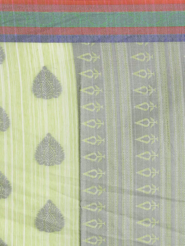 Green_Cotton_Blend_Banarasi_Sarees_For_Women