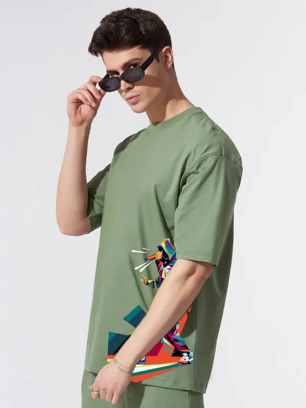 Green_Oversized_Printed_Half_Sleeve_Cotton_T-Shirt_For_Men