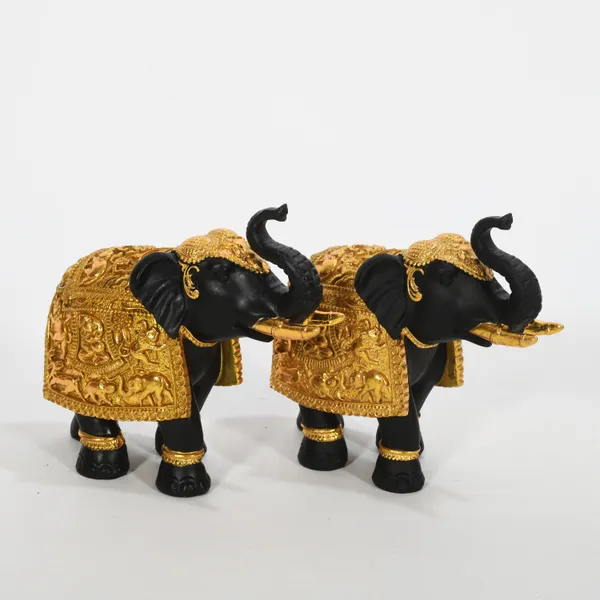Set_Of_2_Elephant_Decorative_Items_For_Home_|_Elephant_Idols_With_Trunk_Up_For_Good_Luck_&_Vastu_Benefits_|_Gold_&_Black