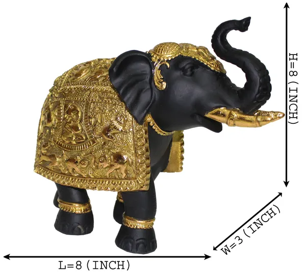 Set_Of_2_Elephant_Decorative_Items_For_Home_|_Elephant_Idols_With_Trunk_Up_For_Good_Luck_&_Vastu_Benefits_|_Gold_&_Black