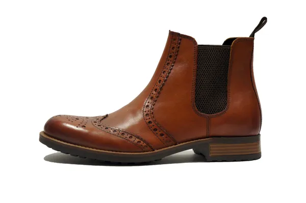 Tan_Genuine_Leather_Men's_brogue_Chelsea_Boots_For_Casual_&_Party_Wear