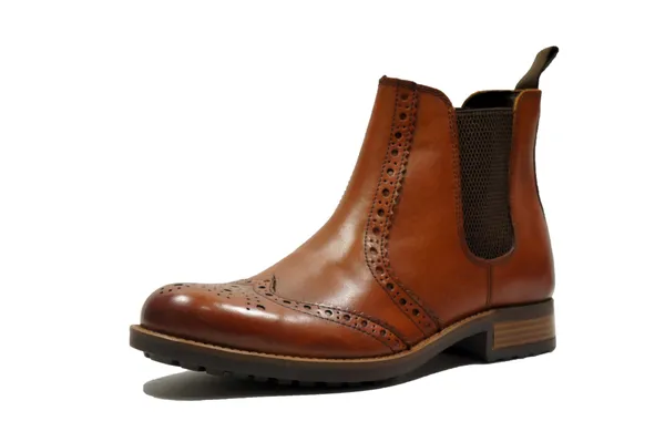 Tan_Genuine_Leather_Men's_brogue_Chelsea_Boots_For_Casual_&_Party_Wear