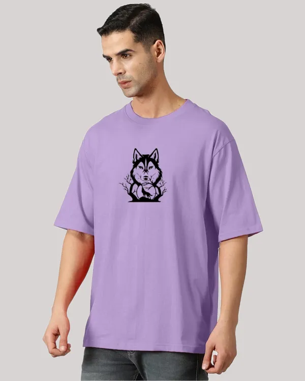 Purple_Oversized_Printed_Half_Sleeve_Cotton_T-Shirt_For_Men