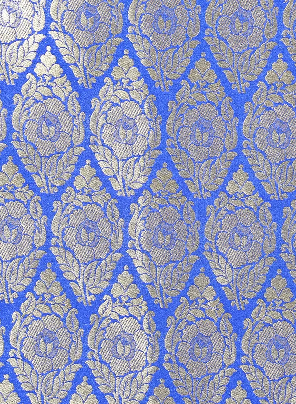 Blue_Silk_Blend_Banarasi_Sarees_For_Women