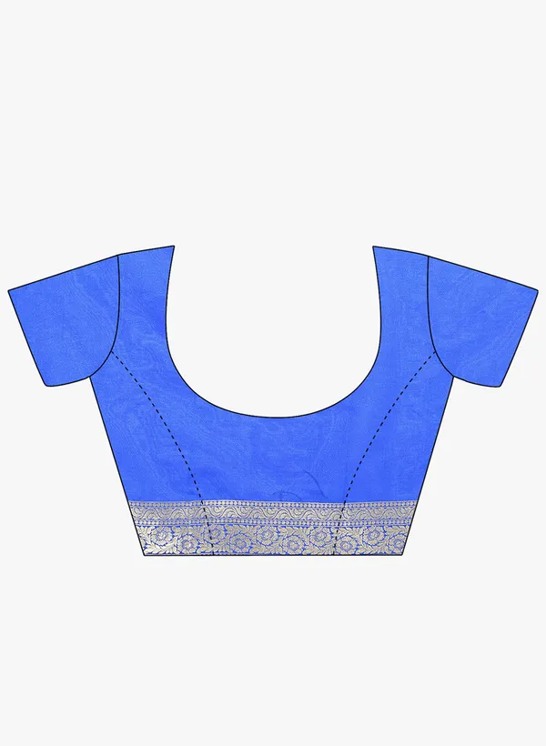 Blue_Silk_Blend_Banarasi_Sarees_For_Women