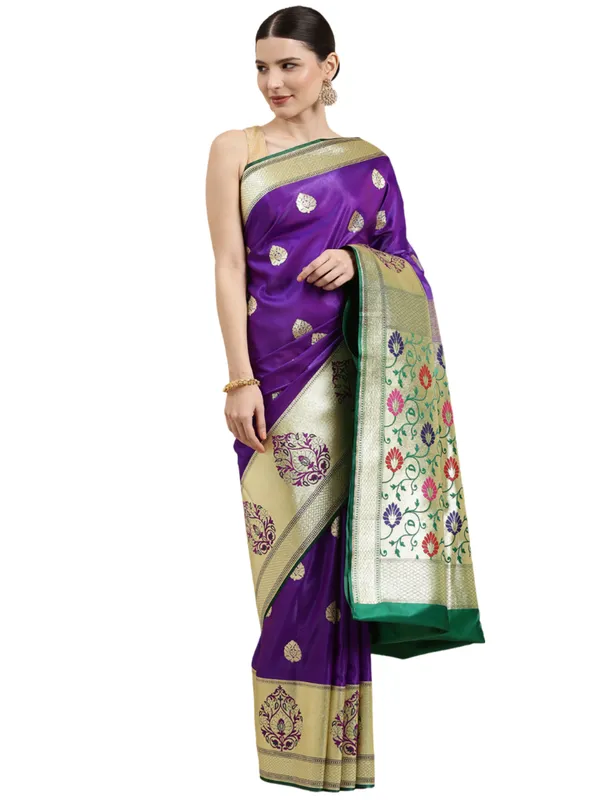 Purple_Satin_Silk_Banarasi_Sarees_For_Women