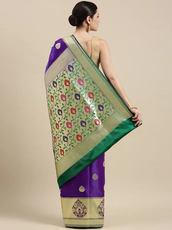 Purple_Satin_Silk_Banarasi_Sarees_For_Women