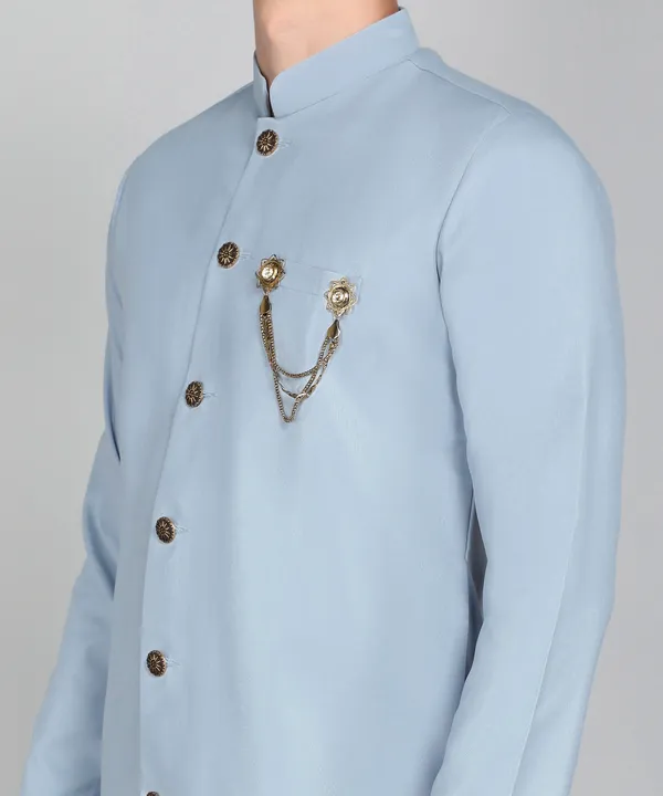 Solid_Sky_Blue_Cotton_Blend_Nawabi_With_Paijama