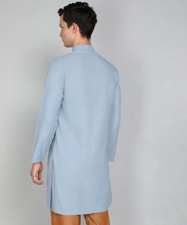 Solid_Sky_Blue_Cotton_Blend_Nawabi_With_Paijama