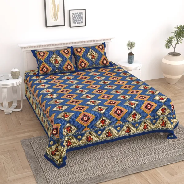 _100%_Cotton_King_Jaipuri_Prints_Flat_Bedsheet_(Pack_of_1,_Multicolor)