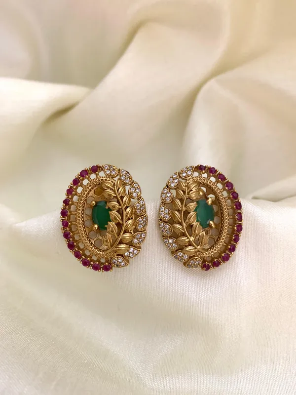 Leaf_Antique_Stud_Earrings