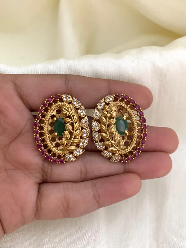 Leaf_Antique_Stud_Earrings