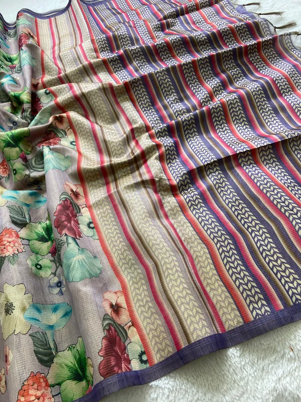Bhavani_Purple_–_Divine_Navratri_Special_|_Soft_Tussar_Silk_Saree_with_Print,_Border_&_Contrast_Print_Blouse_with_Tassels
