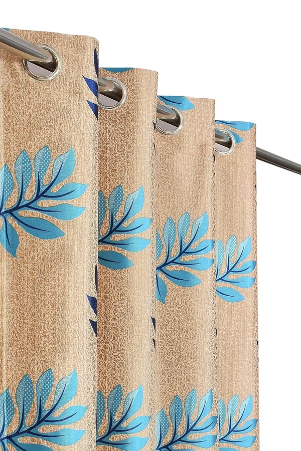 Floral_Print_Polyester_Eyelet_Curtains,_Washable_Parde_for_Home,_Office,_Bedroom,_Living_Room_(Brown,_Set_of_2)