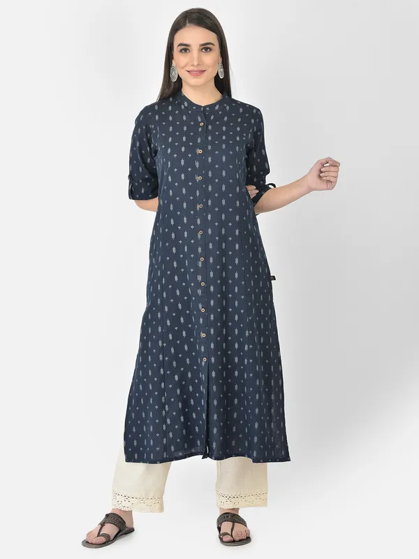 Navy_Blue_Cotton_Ikat_Printed_A-line_Kurta