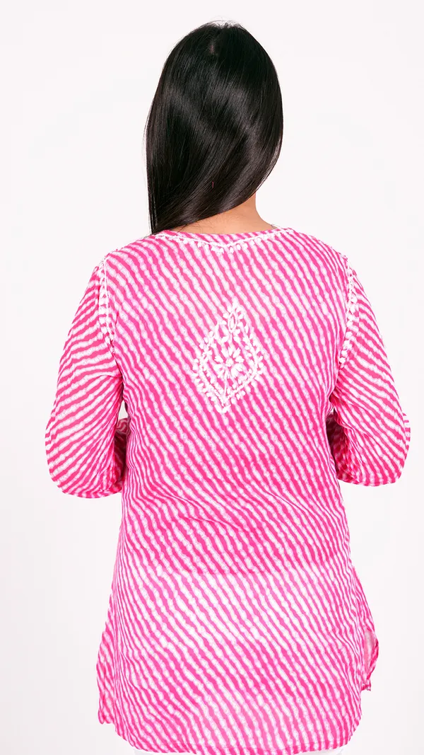 Pink_Cotton_Casual_Short_Kurti_For_Women