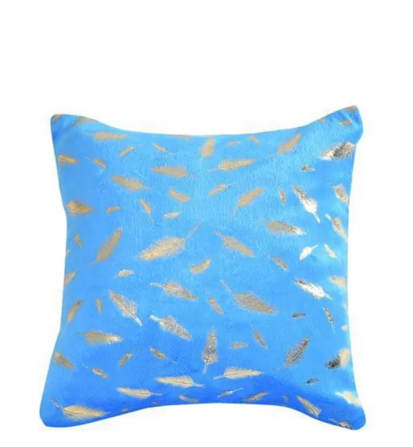 16x16_Inch_Velvet_Cushion_Covers_Set_of_5_Pcs,_Soft_Decorative_Faux_Fur_Throw_Pillow_Covers_with_Golden_Feather_Print_for_Sofa,_Couch,_Bed,_Living_Room_-_Aqua_Blue-250_TC