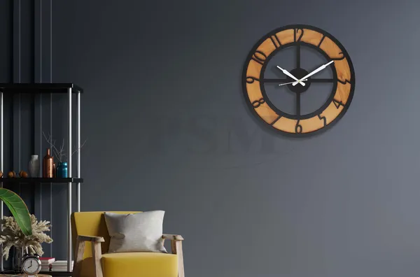 LASER_CUT_WOODEN_WALL_CLOCK_IVORY_BLACK_PSM_1110