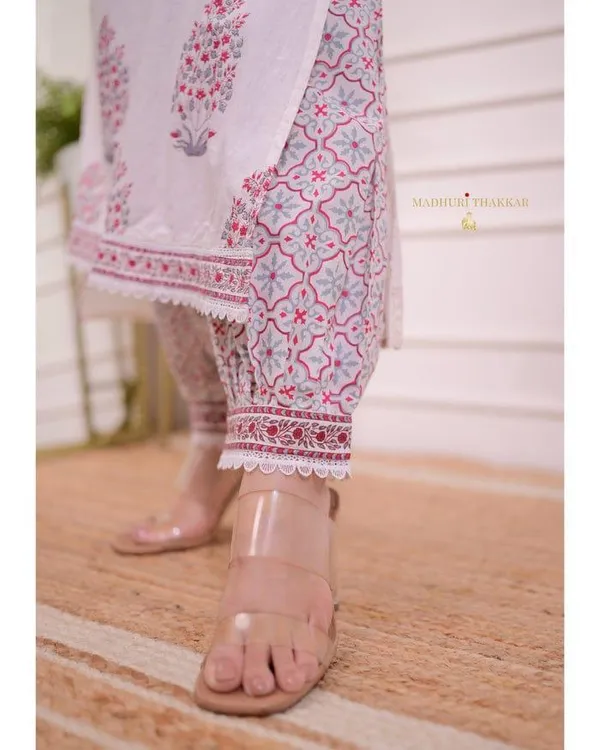 Lilac_Ivory_Cotton_Kurta_&_Afghani_Pant_With_Dupatta_Set_For_Women