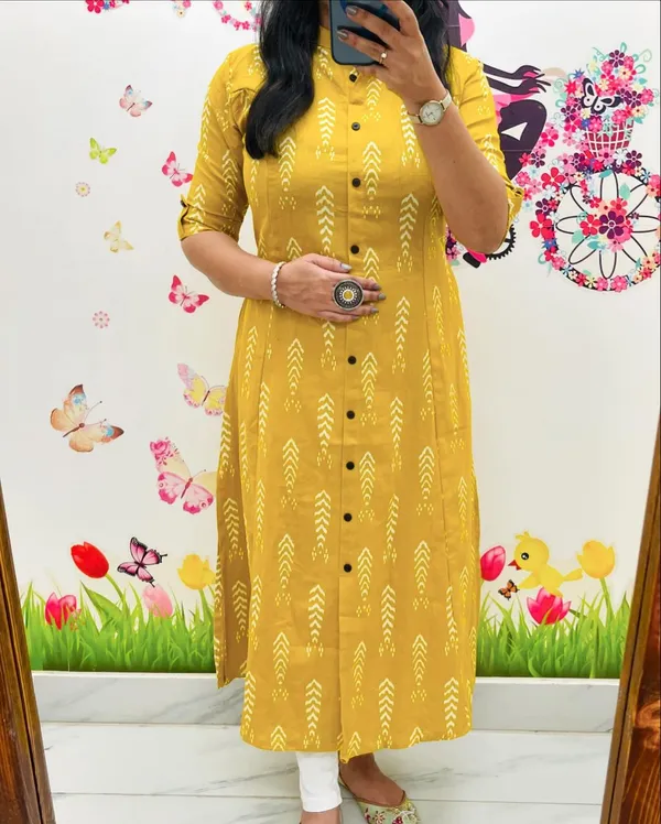 Yellow_Cotton_Kurta_And_Pant_Co-Ord_Set_For_Women
