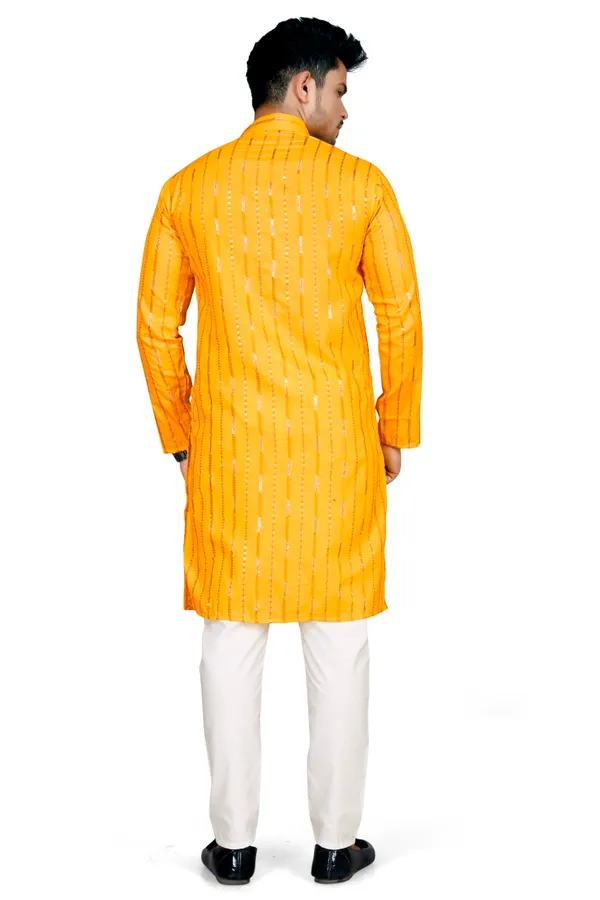 Yellow_Cotton_Kurta_Sets_For_Men