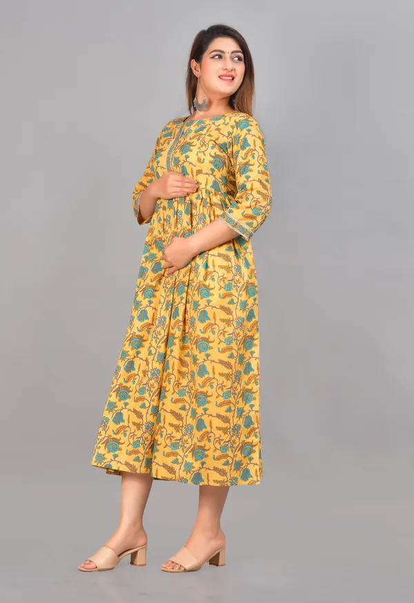 Maternity_Women_A-line_Yellow_Dress
