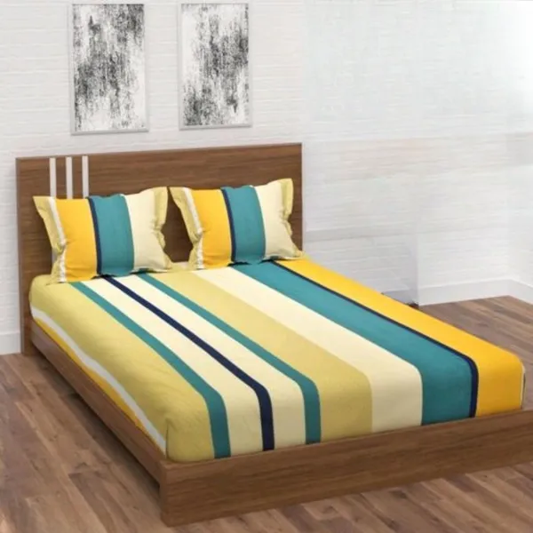 MERINO_Premium_Fitted_Elastic_Bedsheet_with_Two_Pillow_Covers_(72X78X_Up_to_10_Inches)_&_360_Degree_Elasticated