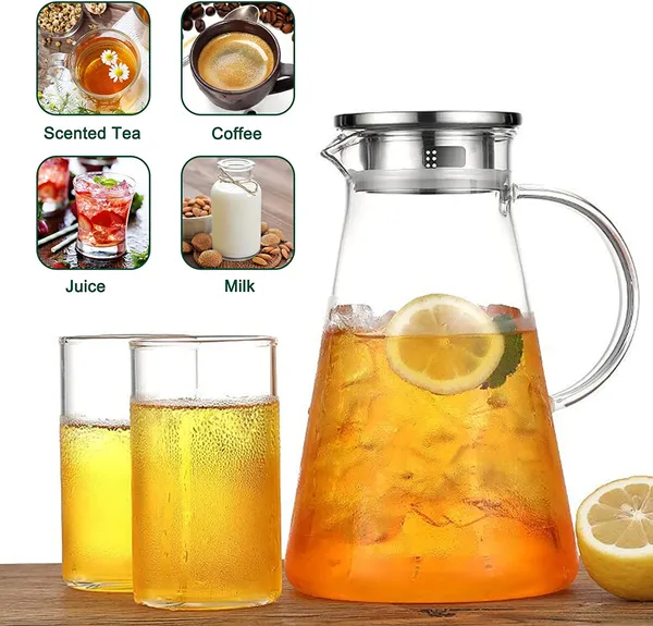 Glass_Pitcher_with_Stainless_Steel_air_Tight_lid_iced_Tea_Pitcher_Water_jug_hot_Cold_Water_ice_Tea_Wine_Coffee_Milk_and_Juice_Beverage_Carafe_-_(1800_ML)