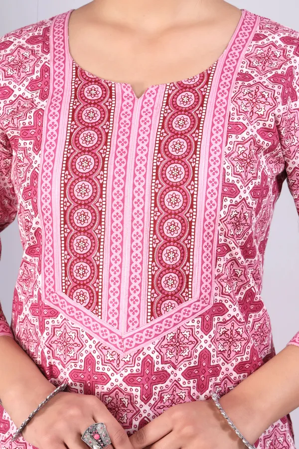 Pink_Pure_Cotton_Block_Printed_Casual_Wear_Kurti_For_women